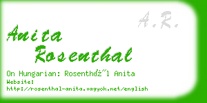 anita rosenthal business card